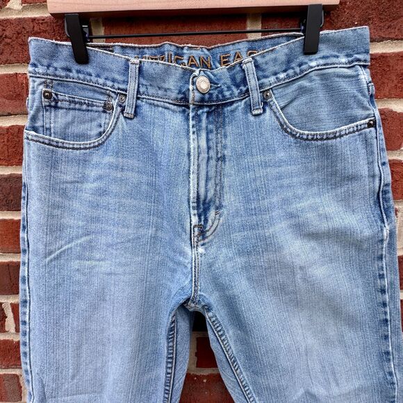 American Eagle Jeans Mens Size 33 Bootcut Y2K Distressed Grunge - Picture 3 of 16